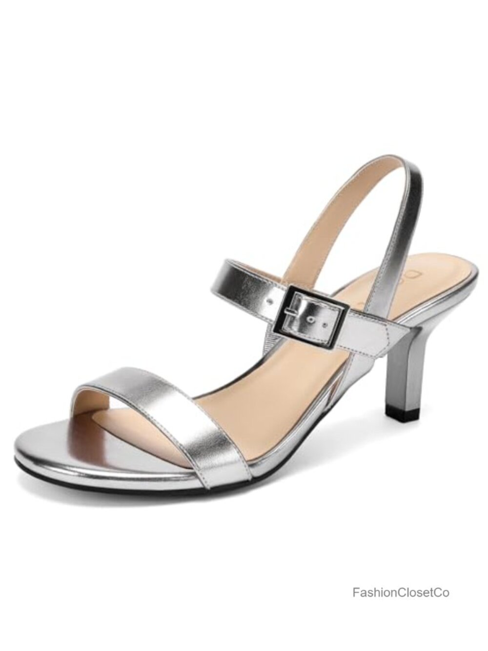 Low Heel Dressy Sandals Open Toe Slingback Kitten Heels Wedding Party